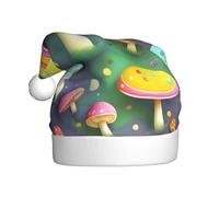 HJFCZH Chapeau de Noël coloré avec imprimé champignon pour adulte, ce qui en fait un cadeau amusant et durable pour homme et femme