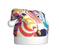 HJFCZH Chapeau de Noël coloré imprimé zèbre arc-en-ciel pour adulte, ce qui en fait un cadeau amusant et durable pour homme et femme