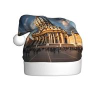 HJFCZH Chapeau de Noël imprimé basilique Saint-Pierre pour adulte, ce qui en fait un cadeau amusant et durable pour homme et femme