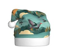 HJFCZH Chapeau de Noël imprimé canard Fly Upon River pour adulte doux et léger