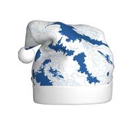 HJFCZH Chapeau de Noël imprimé carte de la Grèce pour adulte Convient pour Halloween, Noël et Nouvel An