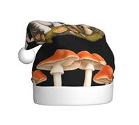 HJFCZH Chapeau de Noël imprimé chat sur champignons pour adulte, ce qui en fait un cadeau amusant et durable pour homme et femme