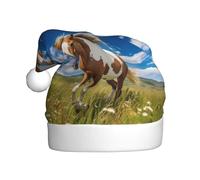 HJFCZH Chapeau de Noël imprimé chevaux sur la prairie pour adulte, ce qui en fait un cadeau amusant et durable pour homme et femme