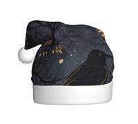 HJFCZH Chapeau de Noël imprimé corbeau nocturne pour adulte, ce qui en fait un cadeau amusant et durable pour homme et femme