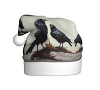 HJFCZH Chapeau de Noël imprimé corbeau pour adulte, ce qui en fait un cadeau amusant et durable pour homme et femme