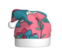 HJFCZH Chapeau de Noël imprimé dinosaures roses pour adulte accessoire festif de qualité fabriqué doux et léger