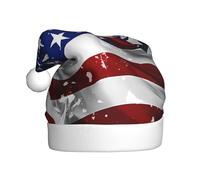 HJFCZH Chapeau de Noël imprimé drapeau américain étoiles rayures pour adulte pour Noël, Halloween, Nouvel An, soldes, promotions