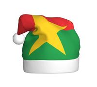 HJFCZH Chapeau de Noël imprimé drapeau du Burkina Faso pour adulte, ce qui en fait un cadeau amusant et durable pour homme et femme