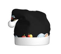 HJFCZH Chapeau de Noël imprimé éléphants se battant pour la pomme pour adulte, ce qui en fait un cadeau amusant et durable pour homme et femme