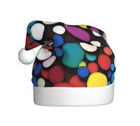 HJFCZH Chapeau de Noël imprimé fragments de couleur pour adulte, ce qui en fait un cadeau amusant et durable pour homme et femme