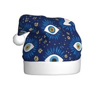 HJFCZH Chapeau de Noël imprimé mauvais œil pour adulte, bord doux et moelleux, léger et confortable