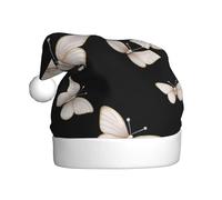 HJFCZH Chapeau de Noël imprimé papillon champagne pour adulte, ce qui en fait un cadeau amusant et durable pour homme et femme