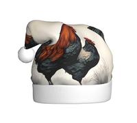 HJFCZH Chapeau de Noël imprimé poulet et coq pour adulte, ce qui en fait un cadeau amusant et durable pour homme et femme