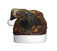 HJFCZH Chapeau de Noël imprimé Turquie pour adulte Convient pour Halloween, Noël et Nouvel An