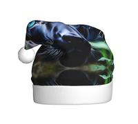 HJFCZH Chapeau de Noël Panthère aux yeux bleus pour adulte Accessoire festif de qualité fabriqué doux et léger