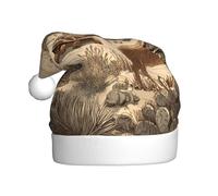 HJFCZH Chapeau de Noël pour adulte Motif animaux dans le désert Accessoire de qualité doux, léger et moelleux