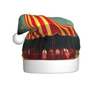 HJFCZH Chapeau de Noël vintage avec impression de fond de cirque pour adulte, ce qui en fait un cadeau amusant et durable pour homme et femme