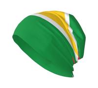 HJFCZH Chapeau tricoté pour adulte Motif drapeau de la Guyane - Doux, confortable et respirant - Noir