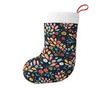 Hjfczh Chaussettes décoratives de Noël avec imprimé d'arbre floral pour remplir de petits cadeaux tels que des bonbons et des petits jouets