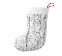 Hjfczh Chaussettes décoratives de Noël avec motifs d'arbres blancs pour remplir de petits cadeaux tels que des bonbons et des petits jouets