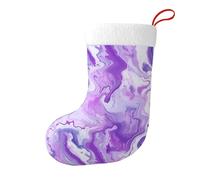 Hjfczh Chaussettes décoratives de Noël avec motifs marbrés violets pour remplir de petits cadeaux tels que des bonbons et des petits jouets