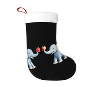 HJFCZH Chaussettes décoratives de Noël - Motif éléphants doux qui se battent pour la pomme - Légères, avec une bonne sensation tactile pour Halloween, Noël et Nouvel An