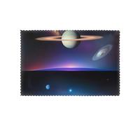 Hjfczh Cosmic Saturne Lot de 6 sets de table pour table de salle à manger 30,5 x 45,7 cm pour Noël, Halloween et une utilisation quotidienne