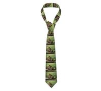 HJFCZH Cravate pour homme avec impression grenouille de dessin animé - Cravate en soie pour homme, tendance pour les affaires, les mariages, les fêtes et comme cadeau (145 x 7,9 cm, facile d'entretien