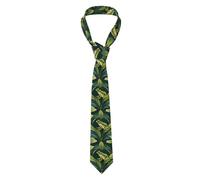 HJFCZH Cravate pour homme avec imprimé grenouille verte et feuilles 145 x 8,2 cm en polyester facile d'entretien pour costumes, mariages, cadeaux de fête