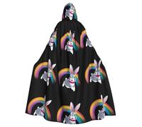 HJFCZH Crossing the Rainbow Pattern Halloween Adulte Cape à capuche Super Large Cape à capuche avec nœud papillon, sans fermeture éclair
