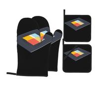 HJFCZH de cuisson de cuisine 4 pièces à suspendre, impression pensée isolante et résistante aux brûlures pour cuisine et barbecue en plein air