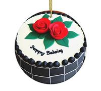 HJFCZH Delicious Cake Pendentif rond en céramique en forme de sapin de Noël - 7,4 cm exquis et durable