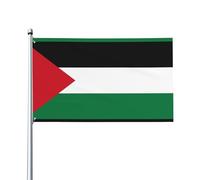 HJFCZH Drapeau de l'État de Palestine - 0,9 x 1,5 m - Drapeaux de décoration d'extérieur en polyester vif pour cour, terrasse et décorations de fête