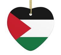 HJFCZH Drapeau de l'Etat de Palestine Imprimé Noël Céramique Amour Pendentif Décoration Intérieur Festival Cadeau