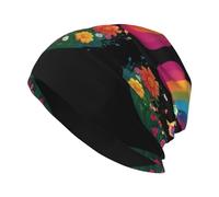 HJFCZH Dreamy Butterfly Valley Bonnet tricoté pour adulte, chapeau de haricot décontracté, chapeau élastique sans bord, unisexe noir
