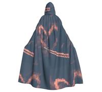 HJFCZH Fly into the loving white clouds Pattern Adult Halloween Hooded Jacket Cape Long Party Cape adaptée pour homme et femme