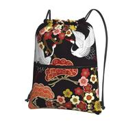 HJFCZH Flying Birds Sac à dos avec cordon de serrage et cordon de serrage Motif grue et héron - Sac de sport résistant à l'eau et durable pour les voyages, le sport et les essentiels du quotidien