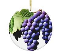 Hjfczh Impression de raisins violets - Décoration circulaire en céramique - Pour l'hiver et Noël
