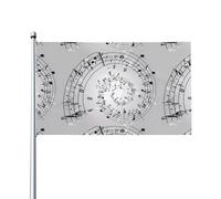 HJFCZH Impression murale en polyester vif pour cour, terrasse et présentations festives - Motif notes de musique - 0,9 x 1,5 m