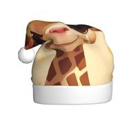 HJFCZH Joli chapeau de Noël avec nœud et girafe pour adulte, ce qui en fait un cadeau amusant et durable pour homme et femme