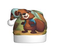 HJFCZH Joli chapeau de Noël imprimé castor pour adulte, ce qui en fait un cadeau amusant et durable pour homme et femme