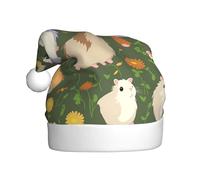 HJFCZH Joli chapeau de Noël imprimé cochon d'Inde pour adulte, doux, léger, fête de vacances