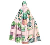 HJFCZH Jolie cape à capuche imprimée plantes succulentes pour Halloween pour diverses fêtes et carnaval