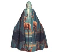 HJFCZH Jolie cape à capuche pour adulte avec imprimé couple de cerfs pour Halloween assurant un entretien facile et une utilisation durable