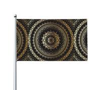 HJFCZH Kaléidoscope Mandala Prints Drapeaux de décoration d'extérieur en polyester vif pour cour, terrasse et fête - 0,9 x 1,5 m