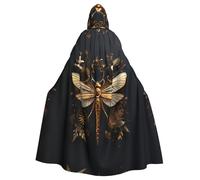 HJFCZH La cape à capuche dorée exquise avec impression libellule pour adulte est une cape super grande, confortable et durable