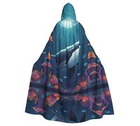 HJFCZH La cape à capuche pour adulte avec impression baleine sous-marine est une cape super grande, confortable et durable