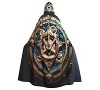 HJFCZH La cape à capuche pour adulte avec impression d'engrenages Steampunk cool est une cape super grande, confortable et durable