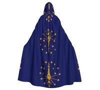 HJFCZH La cape à capuche pour adulte avec imprimé drapeau de l'État de l'Indiana est une cape super grande, confortable et durable