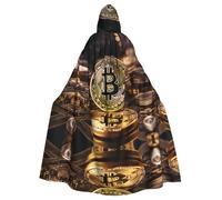 HJFCZH La cape à capuche pour adulte Bitcoin Printing Halloween est une cape super grande, confortable et durable